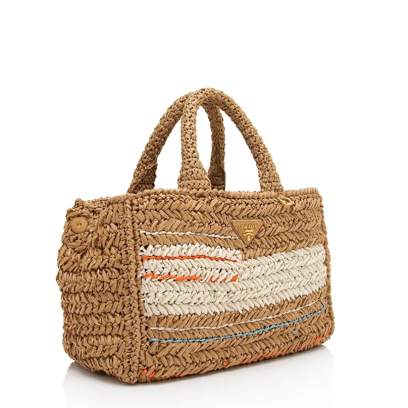 Prada Raffia Canapa Small Shopping Tote 4HH5Ew