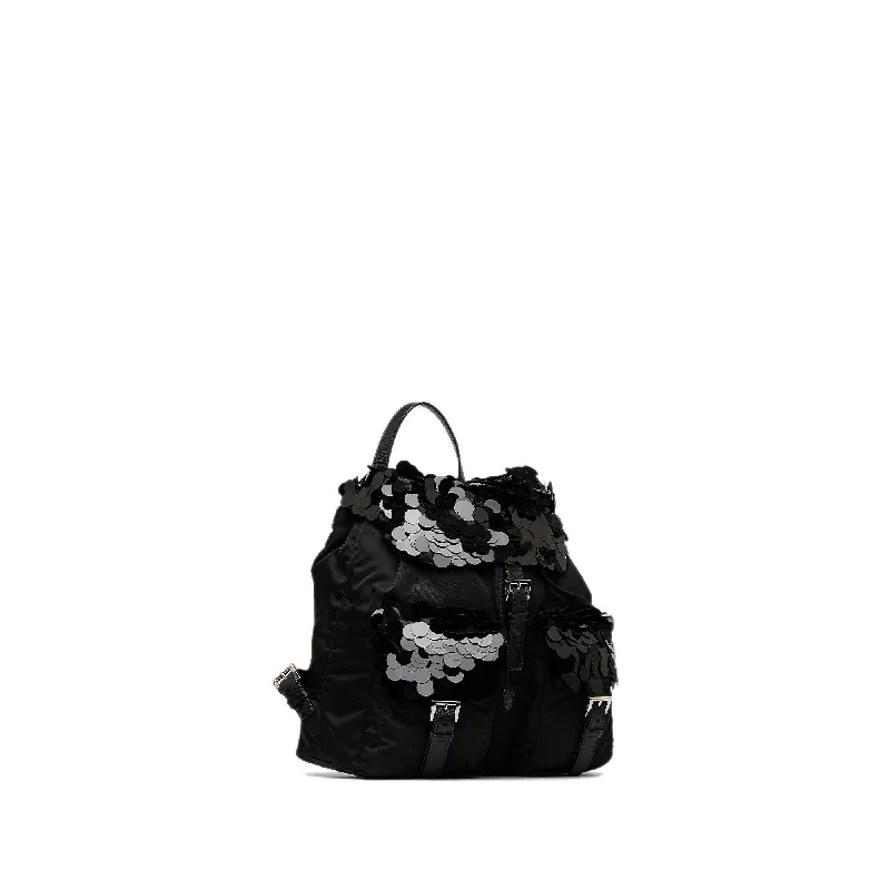 Prada Paillette-Accent Tessuto Backpack JrrZ3s