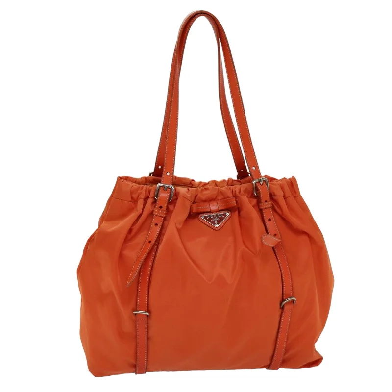 PRADA Tote Bag Nylon Orange Auth 75692