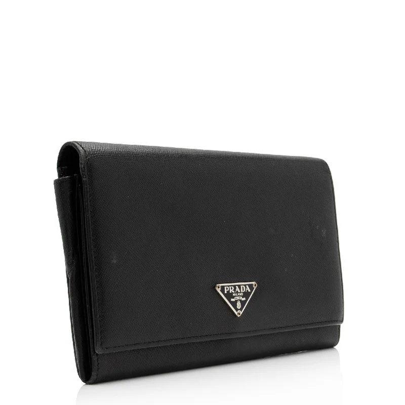 Prada Saffiano Leather Continental Wallet 23104