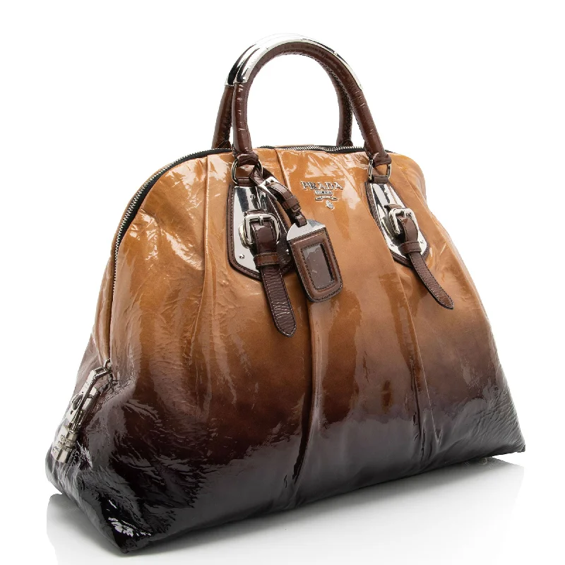 Prada Patent Leather Ombre Dome Satchel alsIpx