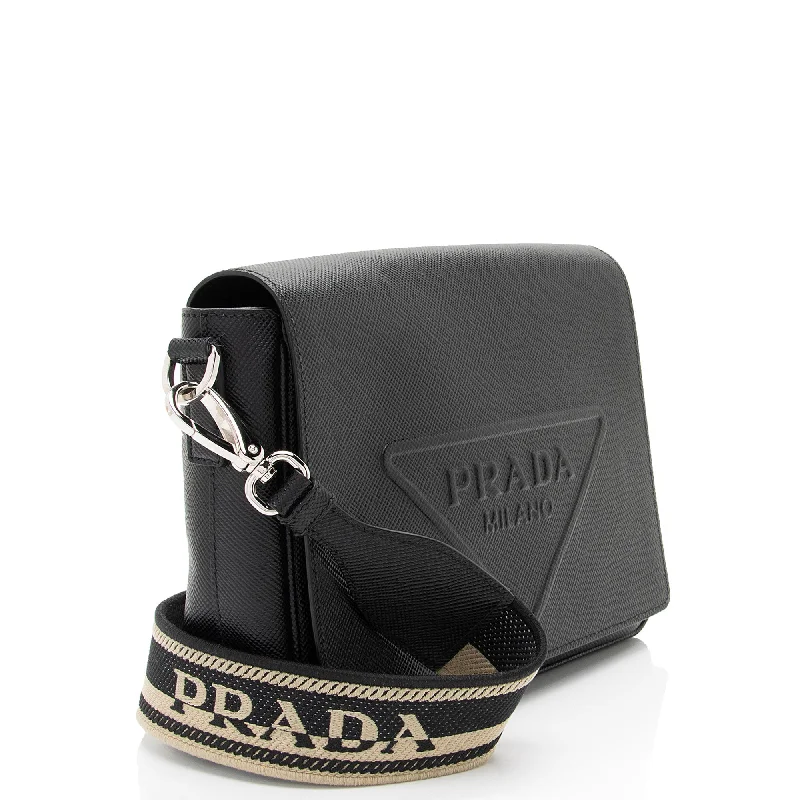 Prada Leather Triangle Logo Flap Shoulder Bag gkkZ4n