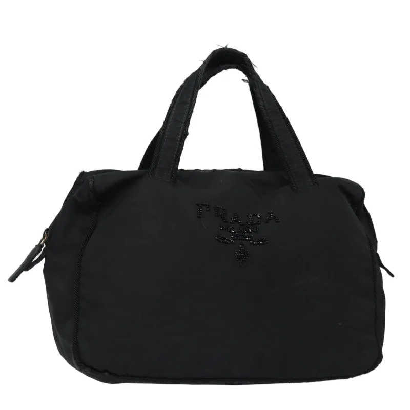 PRADA Hand Bag Nylon Black Auth 80618