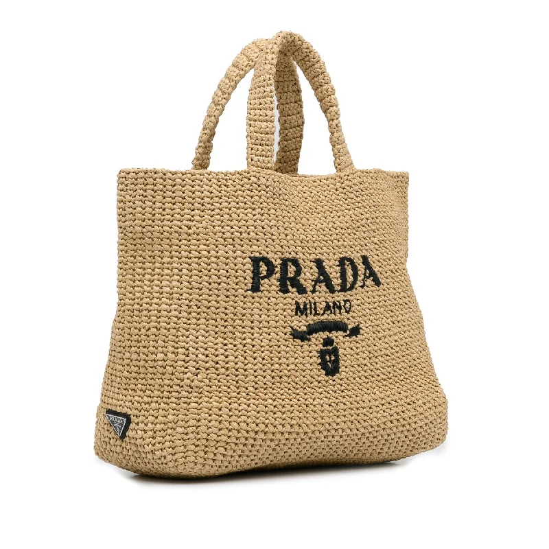 Prada Raffia Logo Tote Bag ZnBIpP