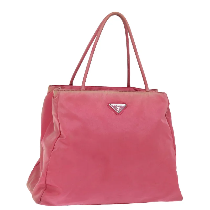 PRADA Tote Bag Nylon Pink Auth 76735