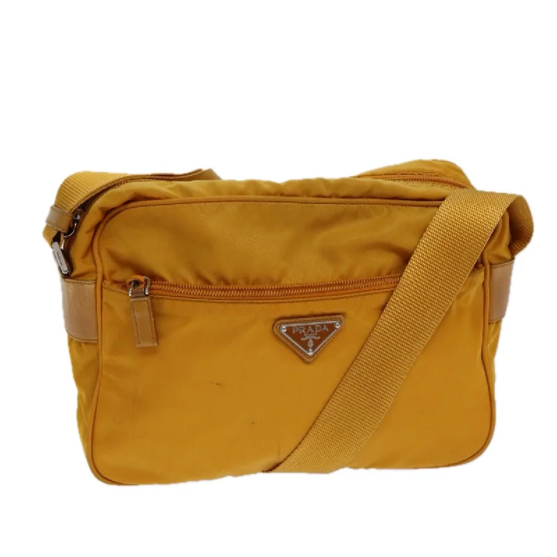 PRADA Shoulder Bag Nylon Orange Auth 82569