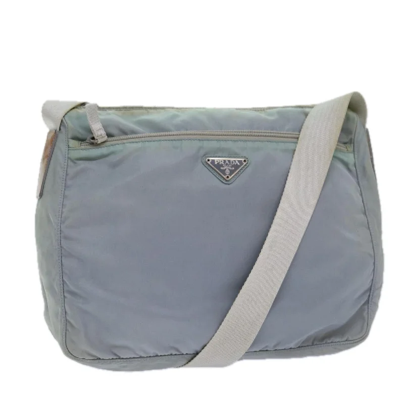 PRADA Shoulder Bag Nylon Light Blue Auth 82563