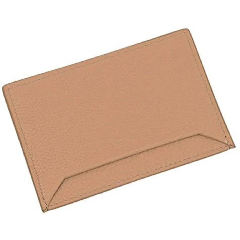 Prada Vitello Grain Leather Card Holder Cipria Beige Gold Logo