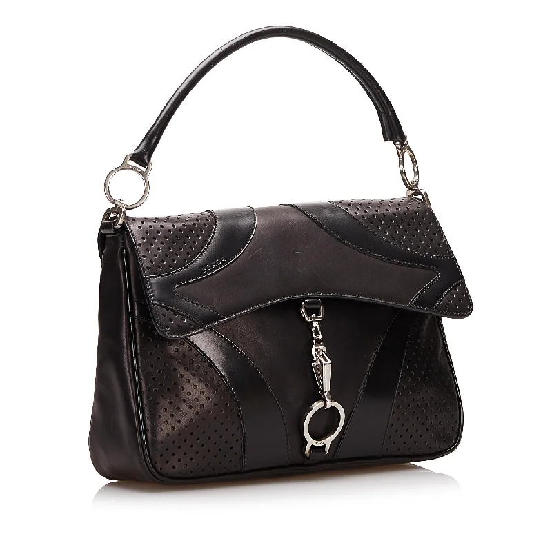 Prada Perforated Leather Top Handle Bag 35479