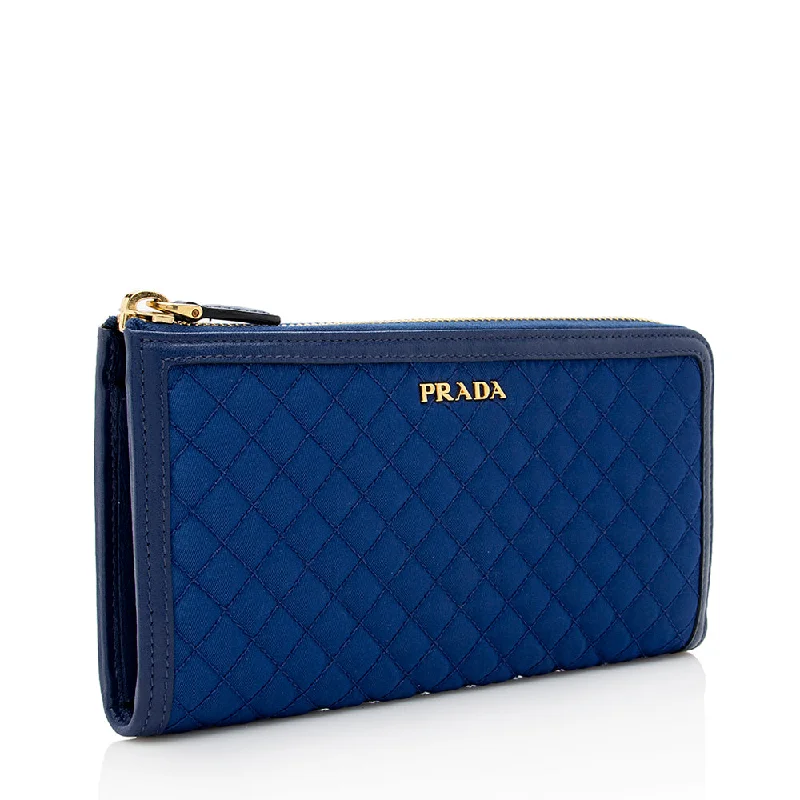 Prada Quilted Tessuto Zip Around Wallet 18240