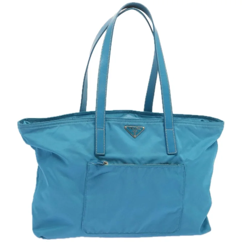 PRADA Tote Bag Nylon Light Blue Auth 67419