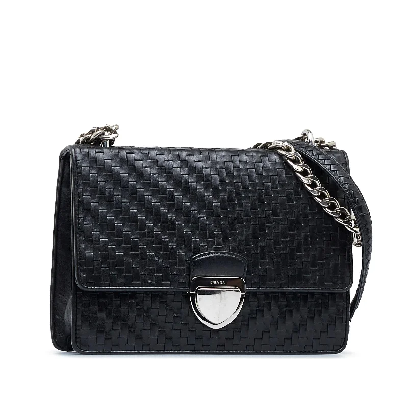 Prada Madras Chain Shoulder Bag SmrfbK