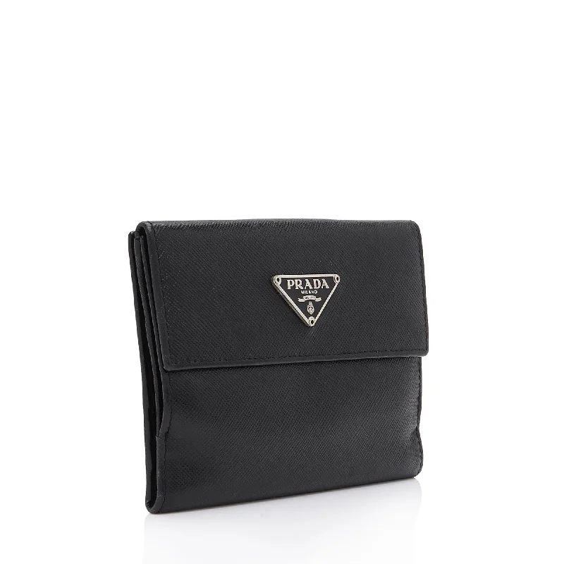 Prada Saffiano Compact Wallet JeiV86